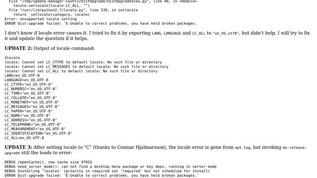 How to fix the "Unable to calculate upgrade" issue from command line when upgrading from 12.04... смотреть онлайн