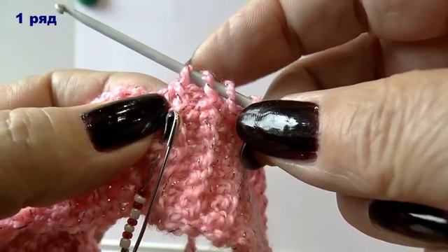 Шапочка узором соты тунисским крючком. Вязание узором соты. Crochet cap. смотреть онлайн