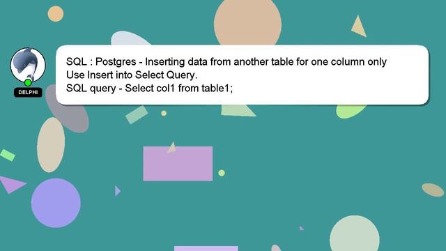 SQL : Postgres - Inserting data from another table for one column only смотреть онлайн