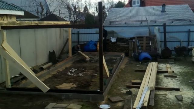 Постройка беседки. (Часть1). Timelaps смотреть онлайн