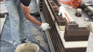 Лицевая кирпичная кладка беседки