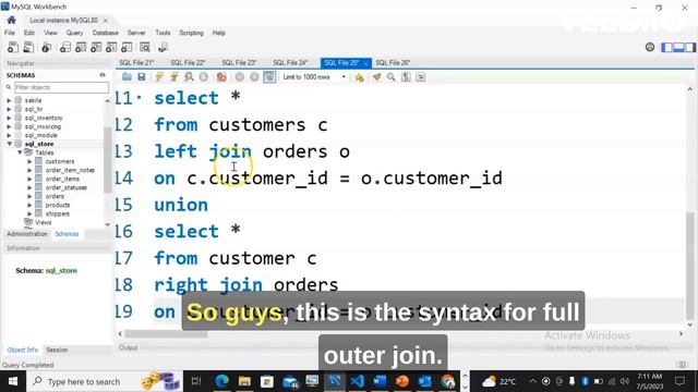 FULL OUTER JOIN In MySql смотреть онлайн