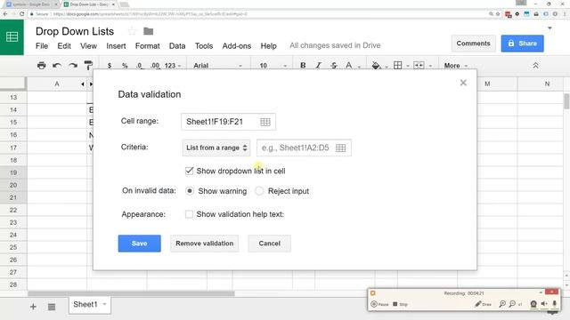 Google Sheets - Create Drop Down Lists and Check Boxes смотреть онлайн