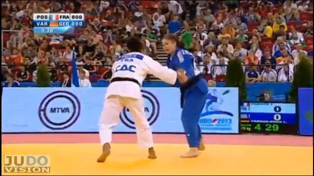 Judo European Championships Teams 2013: Women Semi Final FRA - GER: [-70kg] POSVITE - VARGAS-KOCH