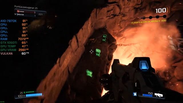 DOOM - Modo Multiplayer - AMD A10 7870K + GTX 1050 Ti (1080p Ultra) смотреть онлайн