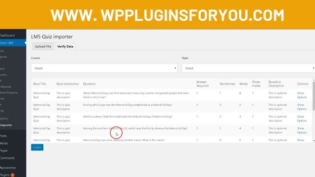 TutorLMS : Import Quiz From EXCEL Or CSV-Single Choice смотреть онлайн