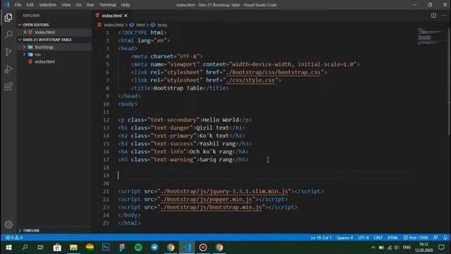 Frontend Dasturlash 22-Dars Bootstrap | Table смотреть онлайн