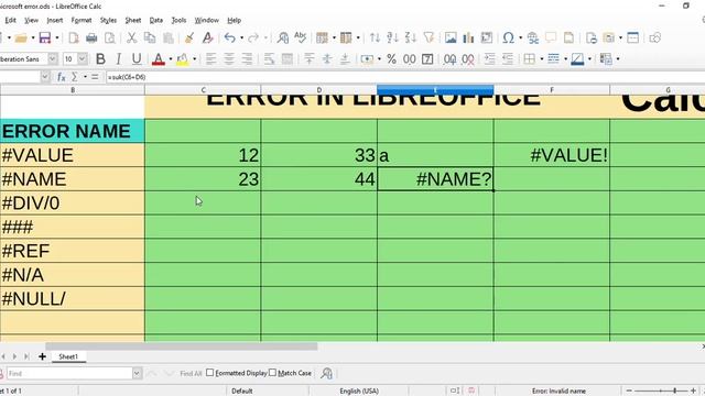 libreoffice calc error | #div/0! | all error in calc | #name |#value error in calc| ### error | смотреть онлайн