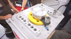 Станок для гибки арматуры GW-50 (гибка арматуры 32мм, на оснастке 256мм). Гибка арматуры на станке.