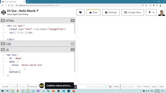02 v-on and methods - textbox onkeyup input event (Teaser) смотреть онлайн