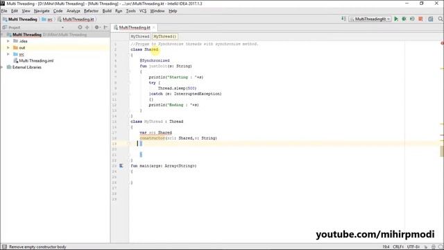 #208 Kotlin Tutorial | Using Synchronized method смотреть онлайн
