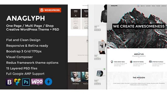 ANAGLYPH - One page / Multi Page WordPress Theme | Themeforest Website Templates and Themes смотреть онлайн