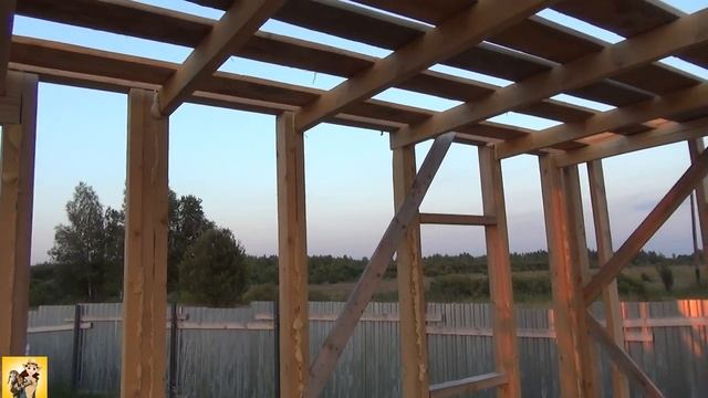 Дом в деревне с печкой своими руками. Укосины, вторая верхняя обвязка. смотреть онлайн