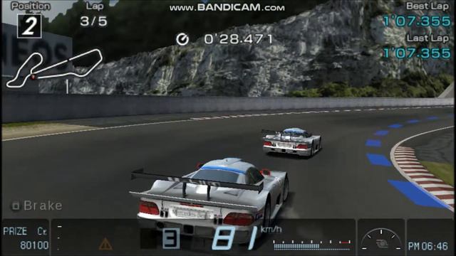 Gran Turismo PSP Gameplay: Racing an AMG Mercedes CLK-GTR Race Car '98 On Midfield Raceway смотреть онлайн