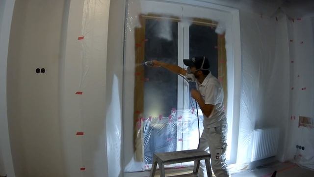 Окраска оконных откосов безвоздушным распылителем (Graco GX21) смотреть онлайн