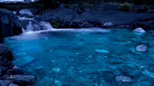 Sleep Music with Dreamy Waterfall at Night смотреть онлайн