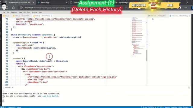 ReactJs Assignment-1 (Delete History Browser) смотреть онлайн