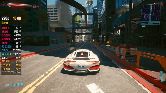 Cyberpunk 2077 - Patch 1.2 - Ryzen 3 2200G Vega 8 - 8GB & 16GB - Test смотреть онлайн
