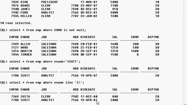2 - WHERE and ORDER BY Clauses in SQL Select Statement (ORACLE Database) смотреть онлайн