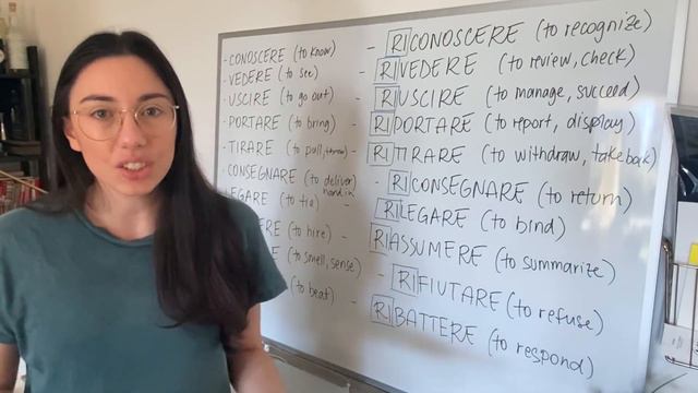Learn 10 new Italian verbs adding prefix RI- to verbs you already know (subs)