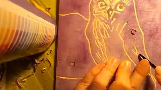 Мастер-класс "Сова", контурная резьба по дереву, акрил использовался для фона. смотреть онлайн