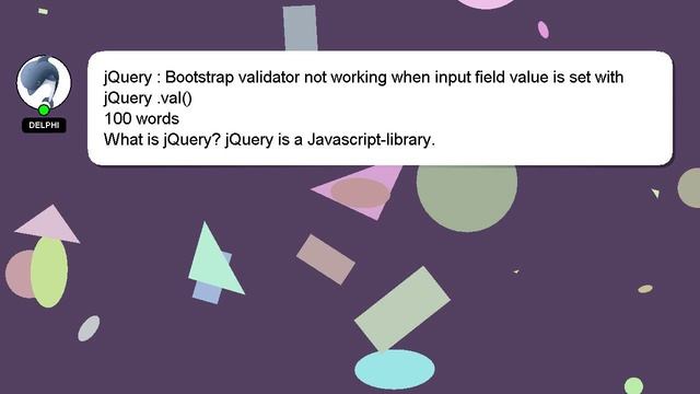 jQuery : Bootstrap validator not working when input field value is set with jQuery .val() смотреть онлайн