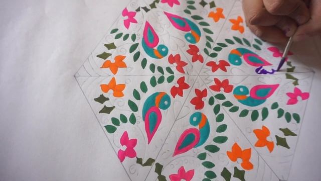 Intermediate hand fan design drawing using tracing paper by my student смотреть онлайн