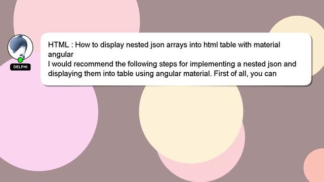 HTML : How to display nested json arrays into html table with material angular смотреть онлайн