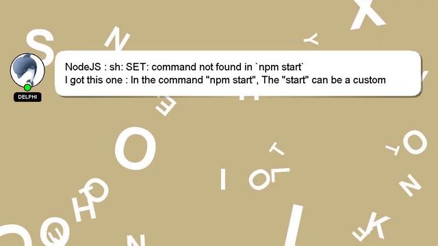 NodeJS : sh: SET: command not found in `npm start` смотреть онлайн