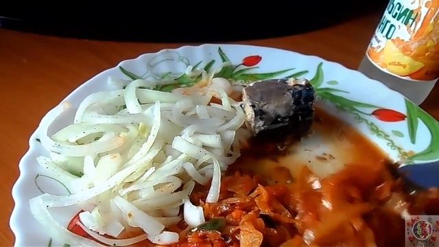 ОБЖОР: СКУМБРИЯ,ТУШЕНАЯ КАПУСТА,МАРИНОВАНЫЙ ЛУК