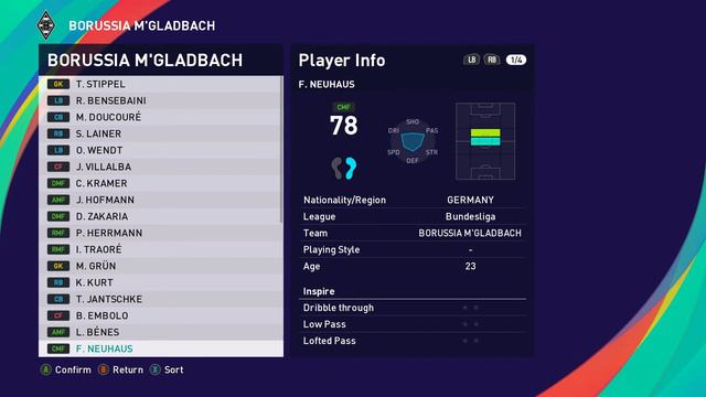 Borussia Mönchengladbach & Germany Bundesliga & Players Ratings & eFootball PES 2021 смотреть онлайн