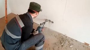 Бурение коронкой по бетону.