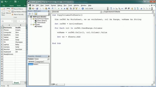 Copy Columns To Separate Sheets Excel VBA Macro смотреть онлайн