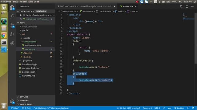 Vue js tutorial in Hindi #19 beforecreate and created life cycle methods смотреть онлайн