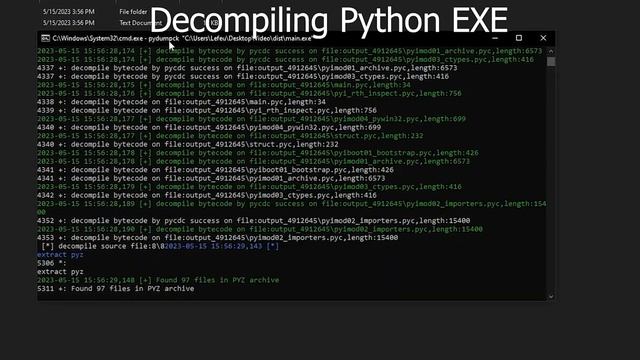 How to decompile/unpack python exe files compiled with pyinstaller | 2023 | pydumpck under 1 minute смотреть онлайн