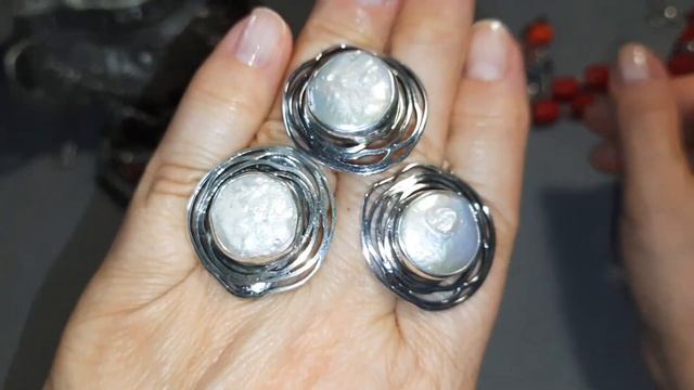 91. Серебряные украшения - барочный жемчуг, коралл, чёрный агат??? смотреть онлайн