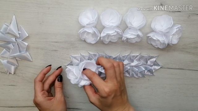 Украшение в причёску "Беатрис" / мк канзаши / DIY fashion jewelry in a hairstyle "Beatris" смотреть онлайн