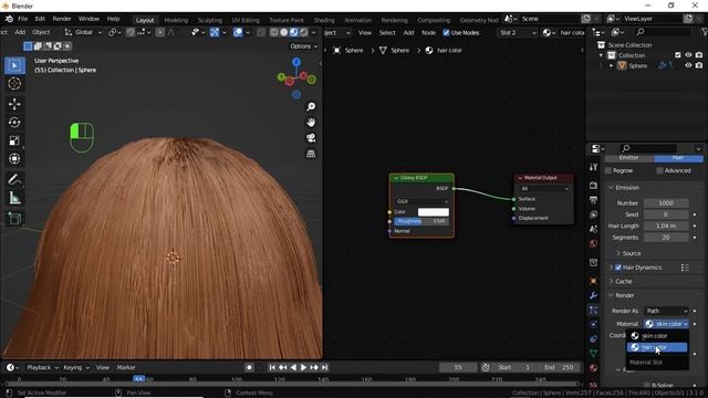 Simple hair color tutorial for beginner in blender - Blender 3.1, Blender 3.2 смотреть онлайн