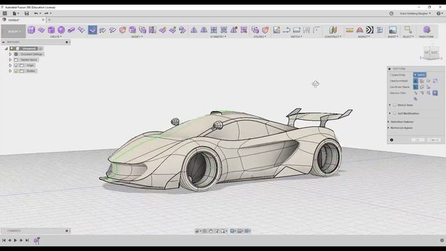 Car Design Speedrun 23 - Using Autodesk Fusion 360 - widebody supercar смотреть онлайн