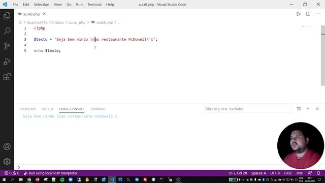 Tipos de Variáveis - String - CURSO PHP 8 - AULA 8 смотреть онлайн