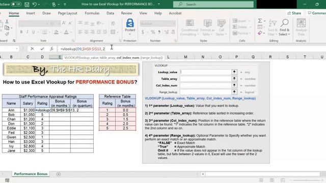 How to use Excel Vlookup for PERFORMANCE BONUS смотреть онлайн