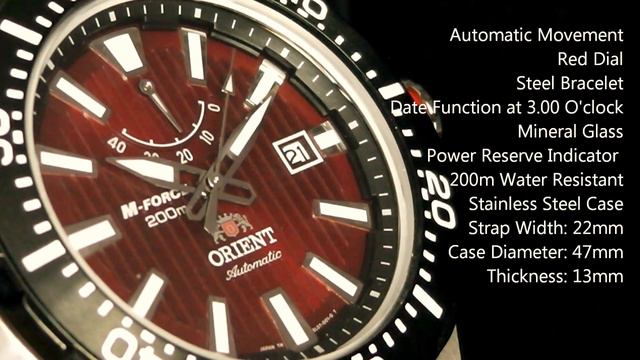 ORIENT M-FORCE Delta Collection SEL07002H0 Automatic Diver 200m EL07002H0 смотреть онлайн
