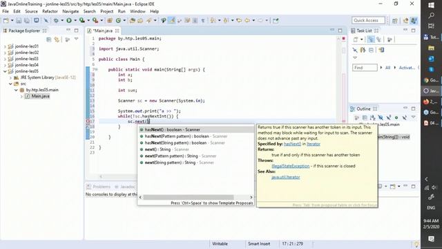2020 02 05 Java Online Training Module 01, Webinar 05 смотреть онлайн