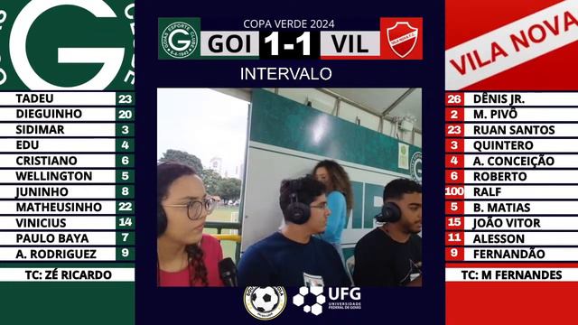 AO VIVO: Goiás X Vila Nova - Quartas De Final (VOLTA) - COPA VERDE 2024