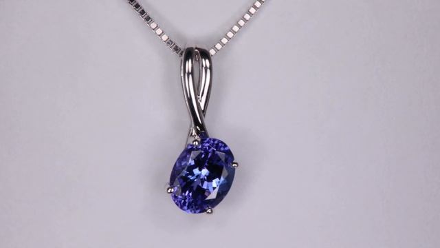 14k White Gold and Oval Tanzanite Pendant 1.75 Carats смотреть онлайн