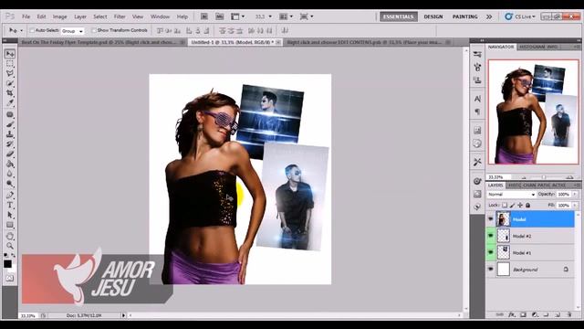 Tutorial Flyer Template Change Model Image smart object смотреть онлайн