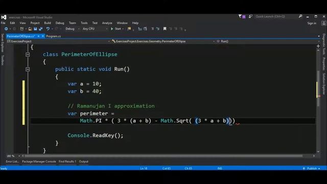 perimeter of ellipse in c# смотреть онлайн