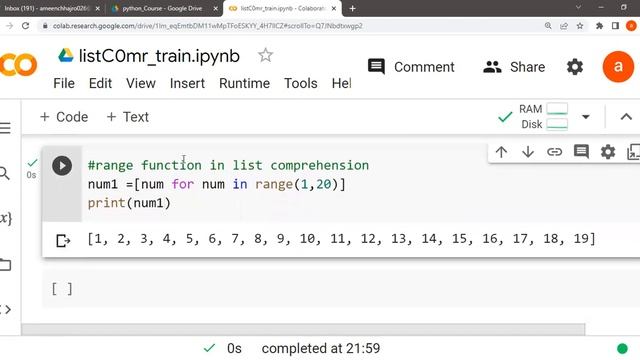 20.Use of list comprehension in python смотреть онлайн