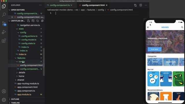 NativeScript & Angular: Movies App UI - Dynamic Styling with NGXS (Speed Code) смотреть онлайн