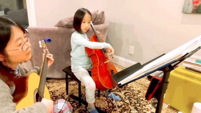 Berceuse cosaque duet (cello by 7yr old; guitar by mom) смотреть онлайн